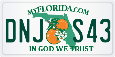 FL license plate DNJS43