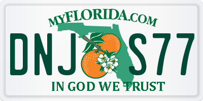 FL license plate DNJS77