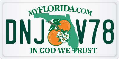 FL license plate DNJV78