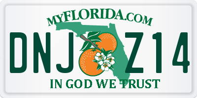FL license plate DNJZ14