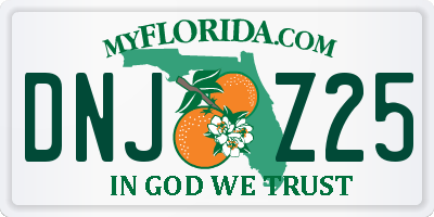 FL license plate DNJZ25