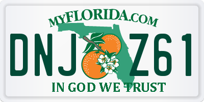 FL license plate DNJZ61