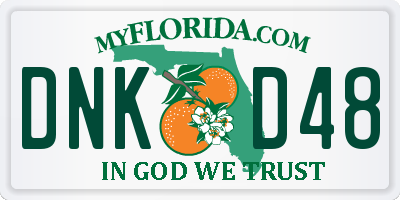 FL license plate DNKD48