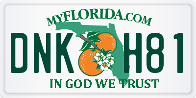 FL license plate DNKH81