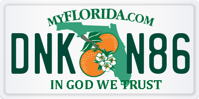 FL license plate DNKN86