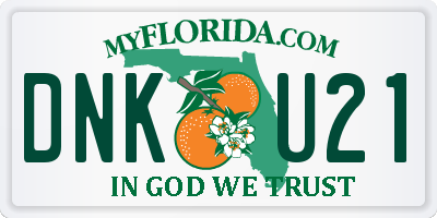 FL license plate DNKU21