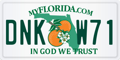 FL license plate DNKW71