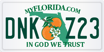 FL license plate DNKZ23