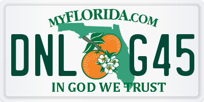 FL license plate DNLG45