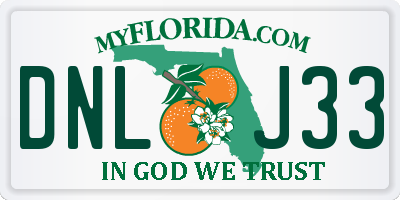 FL license plate DNLJ33