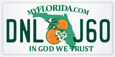 FL license plate DNLJ60