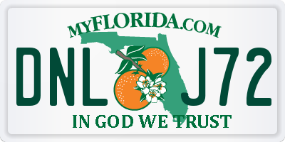 FL license plate DNLJ72