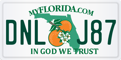 FL license plate DNLJ87