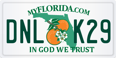 FL license plate DNLK29