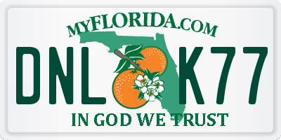 FL license plate DNLK77