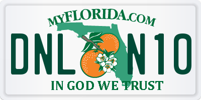 FL license plate DNLN10