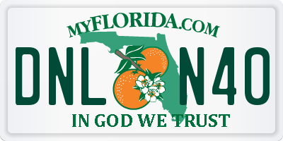 FL license plate DNLN40