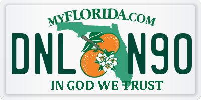 FL license plate DNLN90