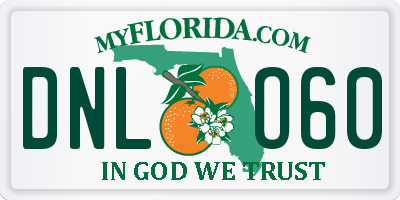 FL license plate DNLO60