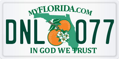 FL license plate DNLO77