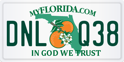 FL license plate DNLQ38