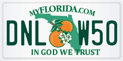 FL license plate DNLW50