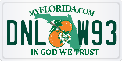 FL license plate DNLW93