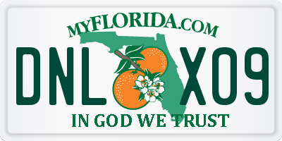 FL license plate DNLX09