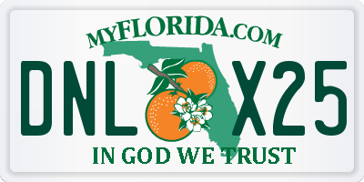 FL license plate DNLX25