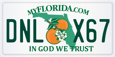 FL license plate DNLX67