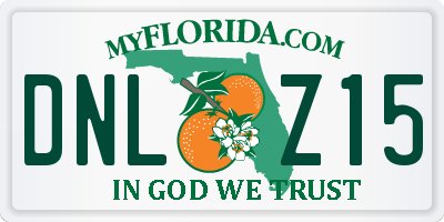 FL license plate DNLZ15