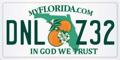 FL license plate DNLZ32