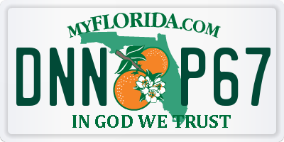 FL license plate DNNP67