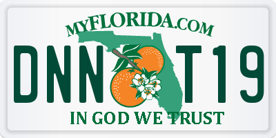 FL license plate DNNT19