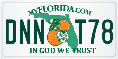 FL license plate DNNT78