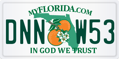 FL license plate DNNW53