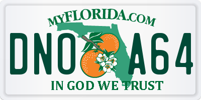 FL license plate DNOA64