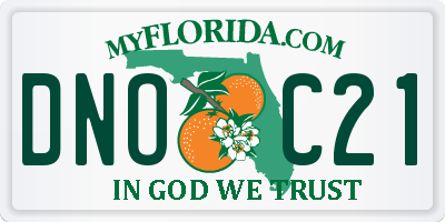 FL license plate DNOC21