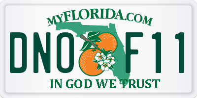 FL license plate DNOF11