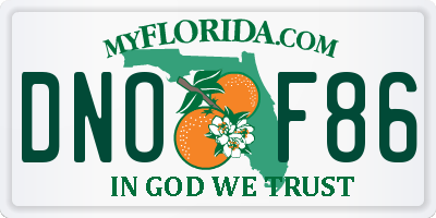 FL license plate DNOF86