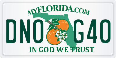 FL license plate DNOG40