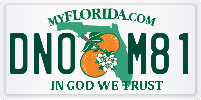 FL license plate DNOM81