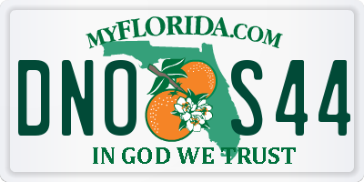 FL license plate DNOS44