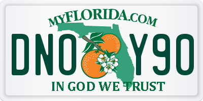 FL license plate DNOY90