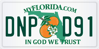 FL license plate DNPD91