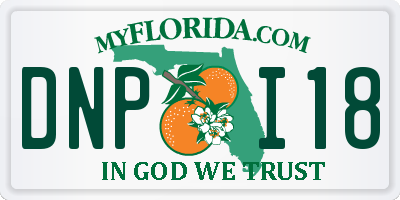 FL license plate DNPI18