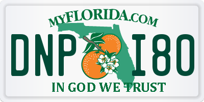 FL license plate DNPI80