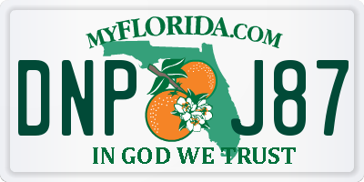 FL license plate DNPJ87