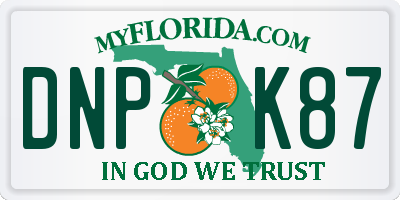 FL license plate DNPK87