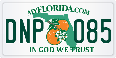 FL license plate DNPO85